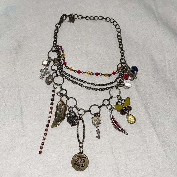 Chained Layered Bracelet with Charms - Picture 7 of 9